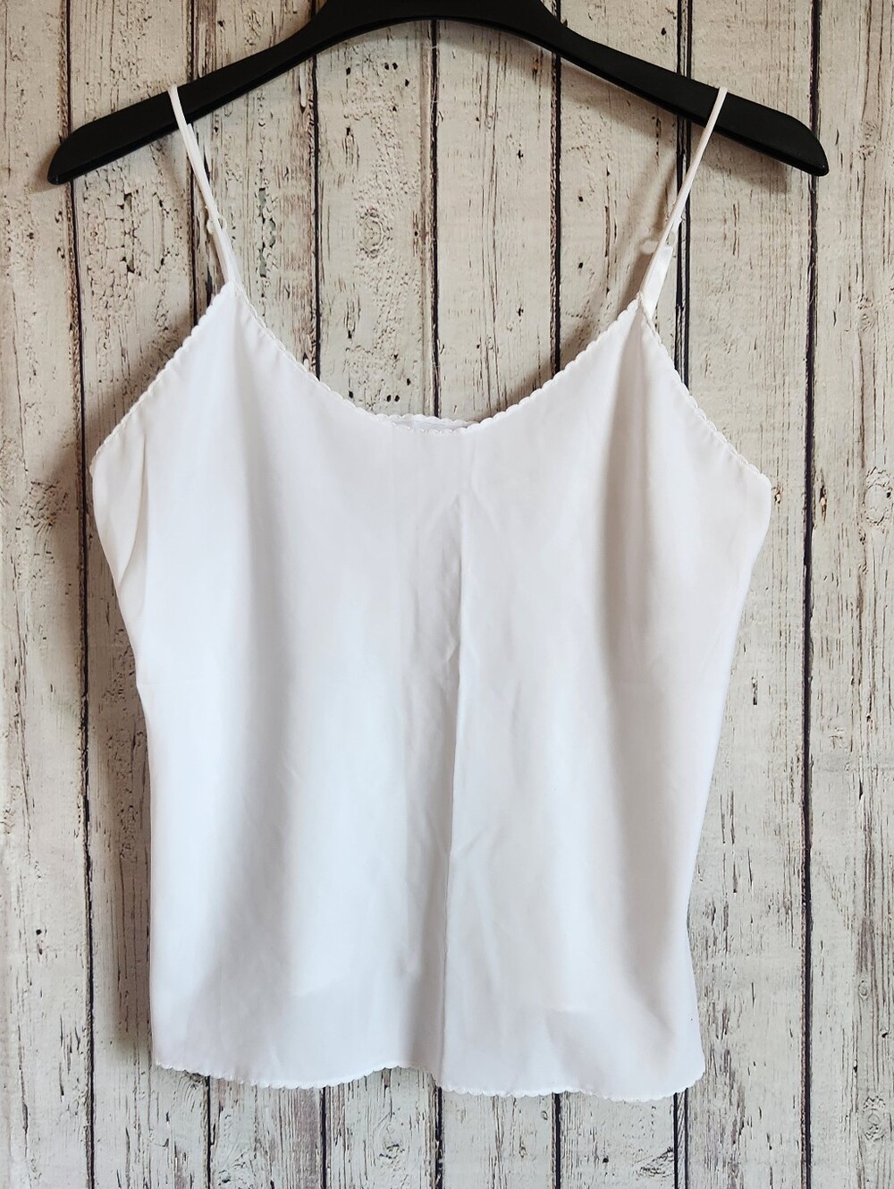 White Scalloped Cami Tank Top - Size Small